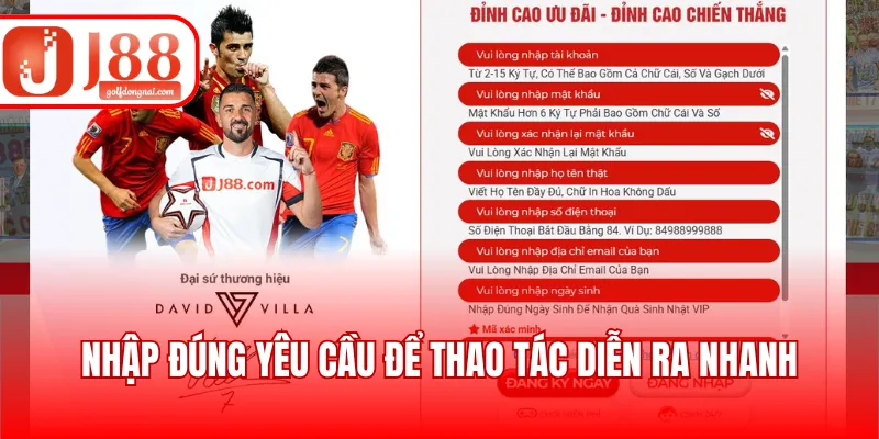 Nhập đúng yêu cầu để thao tác diễn ra nhanh